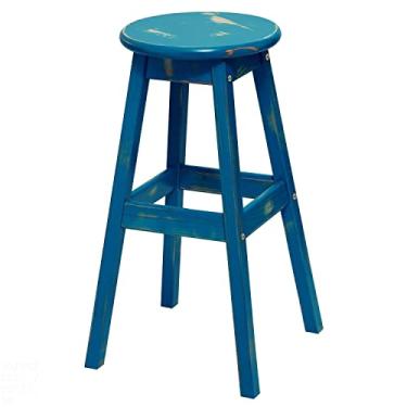 Imagem de Banqueta de Madeira Tramontina Tamanho ALTO Modelo Rustico COR AZUL 91412/172