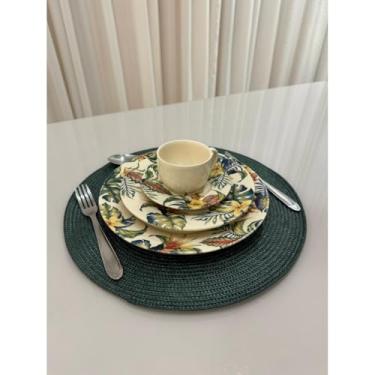 Imagem de Jogo Americano Mesa Posta Impermeável Redondo ou Retangular para Jantar e Eventos – Kit 4 ou 6 Lugares Decorativo Luxo (13. Verde Escuro,4 Unidades)