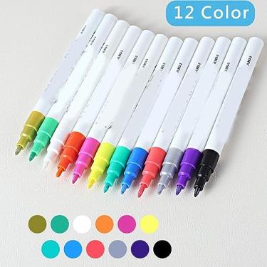 Imagem de Yinhing Caneta de Arte para Unhas de 12 Cores, Caneta de Tinta para Esmalte 3D para Design de Unhas DIY, Com Pigmentos Naturais, para Desenhar Linhas de Pontos, Padrões de Flores Em (1)