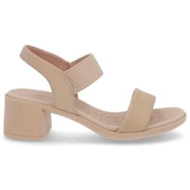 Imagem de Sandália Fem. Usaflex Salto Bloco Couro e Elástico UC220030 Cor:;Tamanho:33-Feminino
