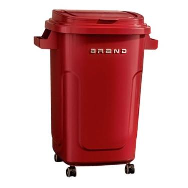 Imagem de Bothyi Lixeira de dupla camada multifuncional, simples e, ideal para banheiro, cozinha, escritório, quarto e cômoda, Red 73 L