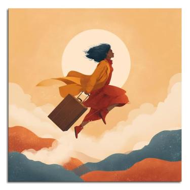 Imagem de Pôster voador silhueta impressão em tela mala arte de parede para casa 1 painéis decorações não ramed 20.3 cm x 20.3 cm