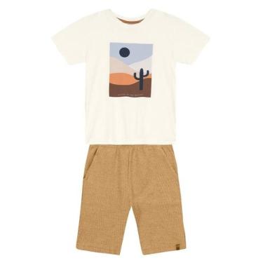 Imagem de Conjunto infantil menino de cacto em puff Mundi, Natural, 8