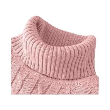 Imagem de Suéter Masculino De Gola Alta De Manga Longa Slim Fit Tricotado Casual