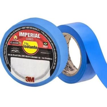 Imagem de Kit c/ 10 Fita Isolante Imperial Azul 18mm x 10m 3M