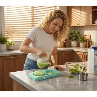 Imagem de Moldes de picolé de desenho animado infantil, moldes de sorvete de silicone de grau alimentício de cavidade, com palitos reutilizáveis, design plano antiaderente