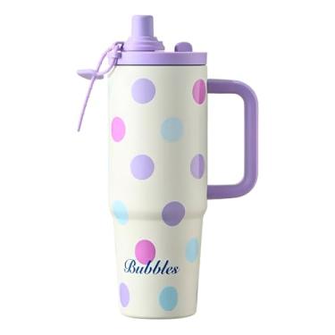 Imagem de Copo Térmico 900ml Divertido Canudo Aço Inox Colorido