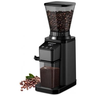 Imagem de Moedor de Café Elétrico Ajustável com 48 Configurações de Moagem e Painel Digital, 110V, Shidiip, Preto