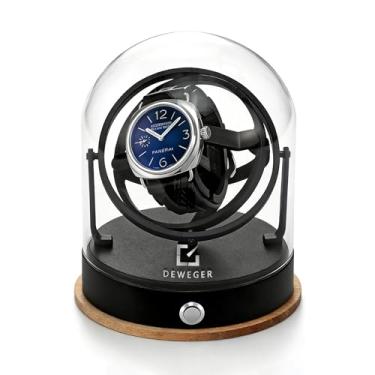 Imagem de DEWEGER Orbit Enrolador de relógio masculino automático, caixa única adequada para relógios Rolex e mecânicos preto
