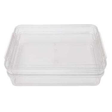 Imagem de aqxreight Caixas de Armazenamento de Arquivo de Plástico Plano Transparente Tampas de Travamento Organizador de Documentos Empilhável