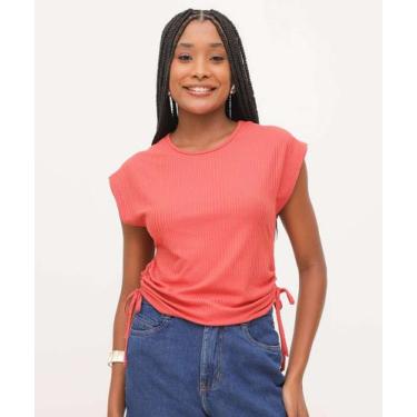 Imagem de Blusa Feminina Drapeada Amarração Marisa-27014, Vermelho, P