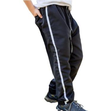 Imagem de 1 Calça Jogger Helanca Juvenil Agasalho Punho Na Barra 024 - FR, Preto