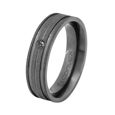 Imagem de Anel Aliança de Aço Théa GTR com Zircônia 6mm U.IPO