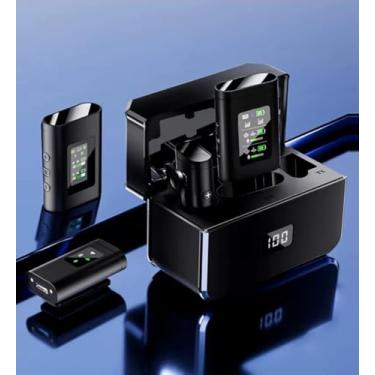 Imagem de Microfone Lapela Sem Fio Duplo S33, Redução de Ruído, compatível com iPhone e Android, Preto, 2 Unidades