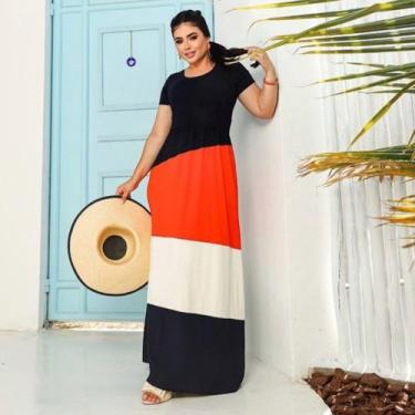 Imagem de Vestido Longo 3 Cores 3 Marias Moda Evangélica Feminina, Laranja, Unic