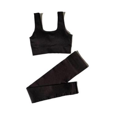 Imagem de Conjunto De Yoga Sem Costura Feminino, Roupa De Fitness 2 Peças, Sutiã