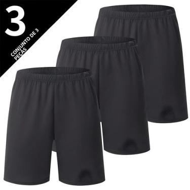 Imagem de Shorts De Basquete E Futebol Masculinos plus Size Em Malha Preta, Seca