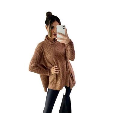 Imagem de  Blusa Poncho de tricot feminino moda outono/inverno  SKU319 - Três To