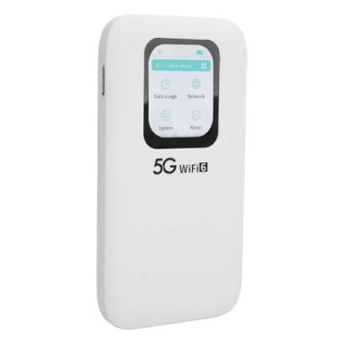Imagem de AMONIDA Roteador WiFi 5G Portátil Hotspot de Alta Velocidade Com Slot para Cartão Nano SIM Conecta até 16 Dispositivos Dispositivo WiFi de Viagem Com Tela de Toque de 2,01 Polegadas para Globetrotters