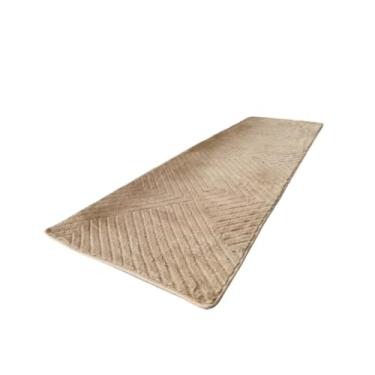 Imagem de Tapete 60x200cm Passadeira Antiderrapante Geométrico para Corredor Sala quarto Cozinha Fácil de Limpar (Linha Bege)