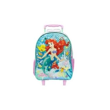 Imagem de Mochila Escolar de Rodinha Princesa Disney Ariel Original-Feminino