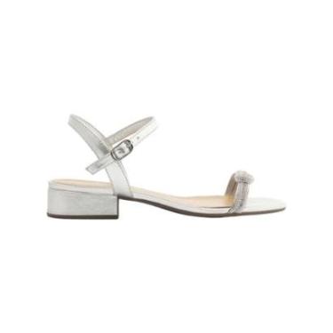 Imagem de Sandalia Feminina Anacapri Tira Nó Glam Strass Salto Bloco Prata-Feminino