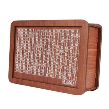 Imagem de Wswqop Cofrinho de Madeira com Alvo E Números para Ganhar Dinheiro, com Contador para Atividades Manuais, Estojo Portátil para Guardar Dinheiro, Ideal para a, 5.000 libras, Tamanho real