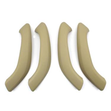 Imagem de Compatível com bmw x1 x2 f48 f49 f39 2016-2020 preto bege acessórios do carro esquerda direita maçaneta da porta interior substituição do painel de cobertura exterior substituição(Beige 4pcs set)