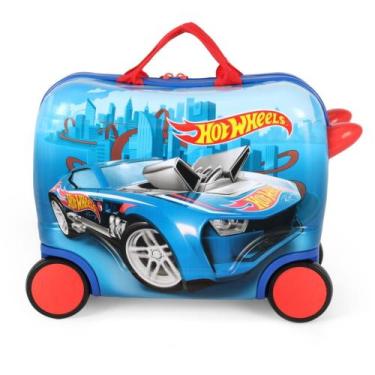 Imagem de Mala De Viagem Infantil Carrinho Com Rodinhas Hot Wheels