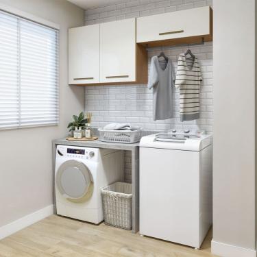 Imagem de Lavanderia Modulada Franca 2 Armarios Aereos Kaiki Moveis