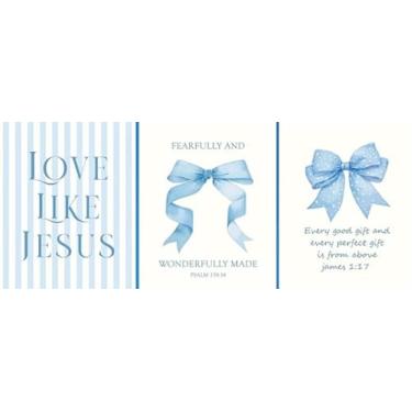 Imagem de Dytila Impressões de pinturas de arte de parede em tela para decoração de apartamentos (laço azul, 40,6 cm C x 30,5 cm L, tela embrulhada)