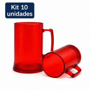 Imagem de 10 Canecas De Chopp Lisas Acrílico premium 300ml Sem personalização - 