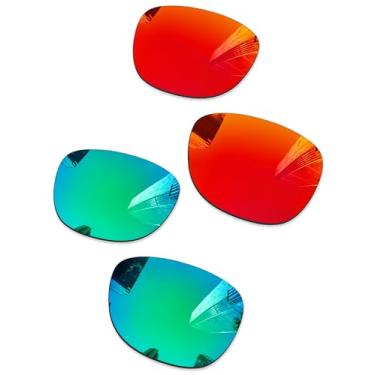 Imagem de Combine8 Lentes de reposição para óculos de sol RayBan Wayfarer RB2140 54 mm, Vermelho fogo + verde, 60 Millimeters