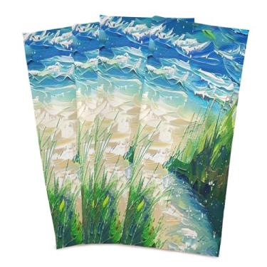 Imagem de xigua Conjunto de 6 panos de prato de cozinha vintage Fields, macios e altamente absorventes de secagem rápida para limpeza de pratos e limpeza manual, 71 x 45 cm