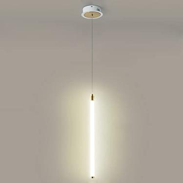 Imagem de Luminária pendente moderna cilíndrica de LED, luminária suspensa tubular longa, lustre...