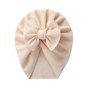 Imagem de Toucas Turbante Unissex Para Bebês Com Laço E Nó, Texturizadas E Lisas