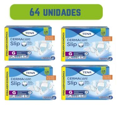 Imagem de Fralda Geriátrica/Adulto Tena Slip Dermacare G - 4 Pacotes com 16 Tira
