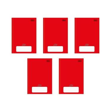 Imagem de Kit com 5 Cadernos Brochura D+ Tilibra Vermelho com 96 Folhas Pautadas