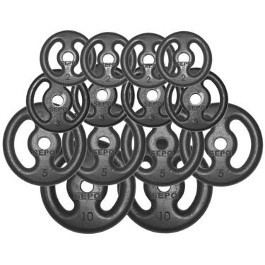 Imagem de Kit Anilhas Ferro Fundido 60Kg com 14 Anilhas de Ferro Fundido-Unissex