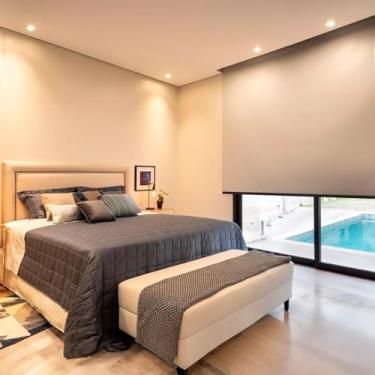 Imagem de Cortina Persiana de Rolo, rolon, rolle, blackout, blecaute, black out (Tóquio 03 - Acabamento Preto, 2,40 (lar) x 1,50 (alt) - COM BANDÔ)