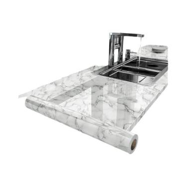 Imagem de Papel De Parede Vinílico Autoadesivo De Mármore 40cm, Filme Decorativo