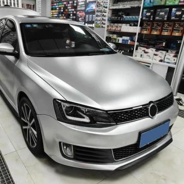 Imagem de Adesivo De Carro Em Vinil Prata Metálica Fosca, Filme PET Autoadesivo 