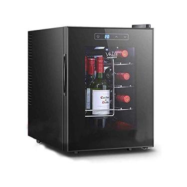Imagem de DINGYXIN Refrigerador de vinho, compressor autônomo, geladeira e refrigerador para vinhos tintos e brancos, porta de vidro, geladeira de vinho com controle de temperatura de memória digital