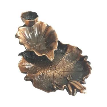 Imagem de Queimador De Incenso De Refluxo Em Metal Com Design De Sapo E Peixe, C