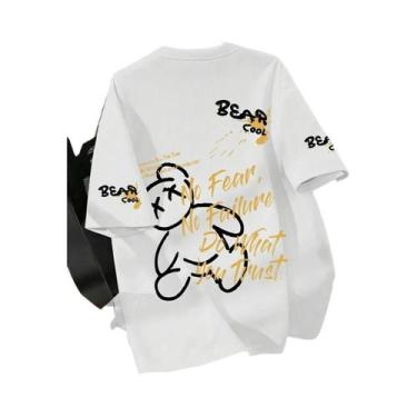 Imagem de Camiseta Masculina De Verão Com Gola Redonda, Respirável, Com Estampa 