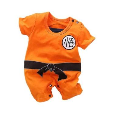 Imagem de Macacão Infantil Dragon Ball 0-18 Meses Goku Vegeta Algodão Verão Roup