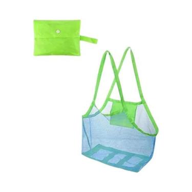 Imagem de Bolsa De Praia Grande Multicolorida Em Malha Respirável Dobrável Portá