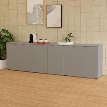 Imagem de Armário Baixo Escritório 6 Portas c/ Chave 240 cm F5 Office - F5 Offic
