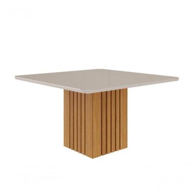 Imagem de Mesa de Jantar 8 Lugares 130cm Ana Nature/Off White Cimol Móveis