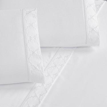 Imagem de Jogo De Cama 300 Fios Bordado Queen Infinity 04 Peças Branco